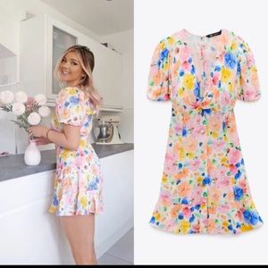Zara printed mini dress